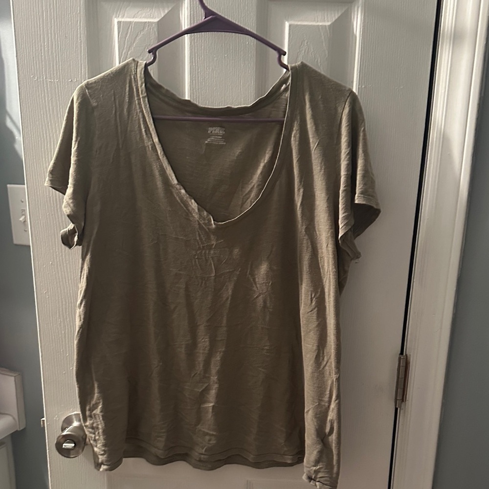PINK Victoria's Secret Olive Short Sleeve Tee